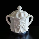 Vintage 1960's Westmoreland Milk Glass Cookie Jar in the Cherry & Thumbprint
