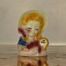 Vintage Marked USA 810 Shawnee Wall Pocket Young Girl & Doll