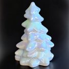 Mosser Glass Large White Iridescent Christmas Tree Approximately 8" tall