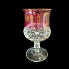 MCM Tiffin Franciscan "Kings Crown" Thumbprint Cranberry Flashed Wine Goblet.