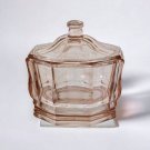 Indiana Glass "Concord" Pink Depression Glass Candy Box. 5" tall