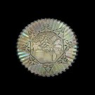11.25" Federal Glass "Pioneer" Smoke Iridescent Round Serving Platter. EUC.
