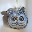 Cute as can be, Owl Ornament with Real Feathers