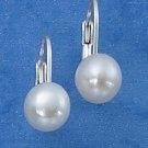 STERLING SILVER- WHITE FRESH WATER PEARL EARRINGS
