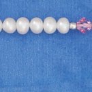 STERLING SILVER- CHILD'S WHITE FRESH WATER PEARL NECKLACE WITH BEAR DANGLE