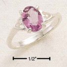 STERLING SILVER- OVAL AMETHYST RING **FREE SHIPPING ITEM**