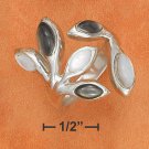 STERLING SILVER- GRAY SHELL AND MOTHER OF PEARL OPEN BRANCH RING