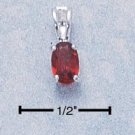 STERLING SILVER- OVAL GARNET PENDANT