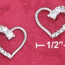 STERLING SILVER- OPEN HEART CZ EARRINGS **FREE SHIPPING ITEM**