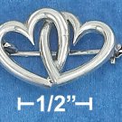 STERLING SILVER- DOUBLE OPEN HEARTS PIN