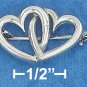 STERLING SILVER- DOUBLE OPEN HEARTS PIN