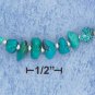 STERLING SILVER- TURQUOISE NUGGET 16 INCH CHOKER **FREE SHIPPING**