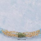 STERLING SILVER- 3 STRAND MULTI STONE NECKLACE