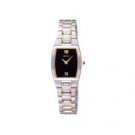SEIKO LADIES BLACK DIAL WATCH W/ TWO TONE BRACELET **FREE SHIPPING**