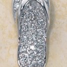 STERLING SILVER- PAVE CZ FLIP-FLOP CHARM **FREE SHIPPING**