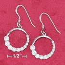 STERLING SILVER- OPEN CIRCLE CZ DANGLE EARRINGS