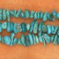 STERLING SILVER ADJUSTABLE THREE STRAND TURQUOISE  CHIP NUGGETS BRACELET **FREE SHIPPING**