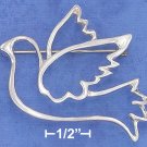 STERLING SILVER  OPEN DESIGN PEACE DOVE PIN  **FREE SHIPPING**