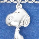 STERLING SILVER 7" "PEANUTS" SNOOPY CHARM BRACELET  **FREE SHIPPING**
