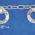 STERLING SILVER 7" OVAL LINK AFFIRMATION BAND CHARM BRACELET  **FREE SHIPPING**