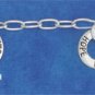 STERLING SILVER 7" OVAL LINK AFFIRMATION BAND CHARM BRACELET  **FREE SHIPPING**
