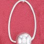 STERLING SILVER TWISTED WIRE OVAL PENDANT WITH  AT BOTTOM