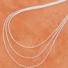 STERLING SILVER 18" GRADUATED TRIPLE STRAND SNAKE &  BEAD NECKLACE **FREE SHIPPING**