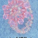 STERLING SILVER PINK SWAROVSKI CRYSTAL RING