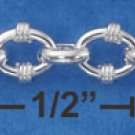 STERLING SILVER 7" OVAL W/BANDS PLUS POLISHED OVAL LINKS BRACELET