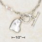 STERLING SILVER CHILD'S TOGGLE HEART BRACELET WITH FRESH WATER PEARLS