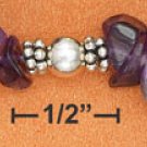 STERLING SILVER AMETHYST TOGGLE BRACELET WITH HEART DANGLE