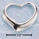 STERLING SILVER SMALL FLOATING HEART CHARM  **FREE SHIPPING**