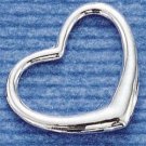 STERLING SILVER 26MM WIDE LARGE FLOATING HEART CHARM  **FREE SHIPPING**