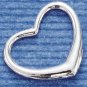 STERLING SILVER 26MM WIDE LARGE FLOATING HEART CHARM  **FREE SHIPPING**