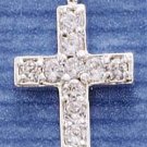 STERLING SILVER CROSS CHARM WITH CZS