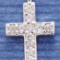 STERLING SILVER CROSS CHARM WITH CZS