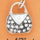 STERLING SILVER 3D PAVE CRYSTAL OPENING PURSE CHARM