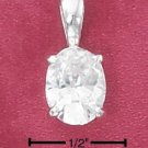 STERLING SILVER 7MM X 9MM CLEAR OVAL CZ PENDANT  **FREE SHIPPING**