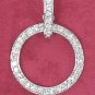 STERLING SILVER OPEN CIRCLE CZ PENDANT WITH REMOVABLE OVAL BAIL **FREE SHIPPING**