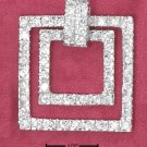 STERLING SILVER CZ FLOATING SQUARES PENDANT