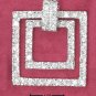 STERLING SILVER CZ FLOATING SQUARES PENDANT