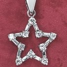 STERLING SILVER STAR CHARM WITH CZ'S **FREE SHIPPING**