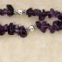 STERLING SILVER AMETHYST TOGGLE BRACELET WITH HEART DANGLE