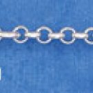 STERLING SILVER CHILD'S BRACELET WITH ITALIAN ROLO LINKS AND PUFFED ENAMEL FLOWERS **FREE SHIPPING**