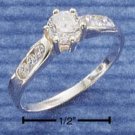 STERLING SILVER CZ RING W/ TRIPLE CZ ACCENTS **FREE SHIPPING**