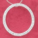 STERLING SILVER 16" CONTINUOUS CZ OPEN CIRCLE NECKLACE