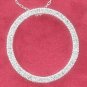STERLING SILVER 16" CONTINUOUS CZ OPEN CIRCLE NECKLACE