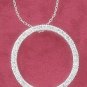 STERLING SILVER 16" CONTINUOUS CZ OPEN CIRCLE NECKLACE