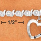 STERLIGN SILVER CZ & SAPPHIRE OPEN HEART BRACELET **FREE SHIPPING**