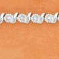 STERLIGN SILVER CZ & SAPPHIRE OPEN HEART BRACELET **FREE SHIPPING**